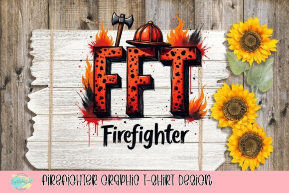 Bold Firefighter Graphic T-Shirt Design for Apparel