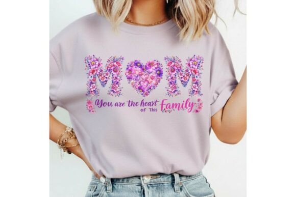 Designing with Heart: Floral PNG Graphic Tee Art