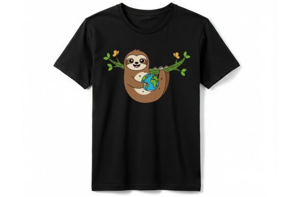 Earth Day Sloth Graphic T-shirt: Wear Your Love for the Planet
