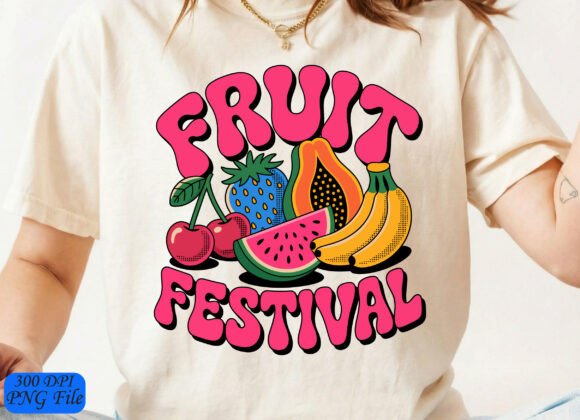 Retro Fruit Festival Summer Graphic: A Burst of Nostalgic Energy