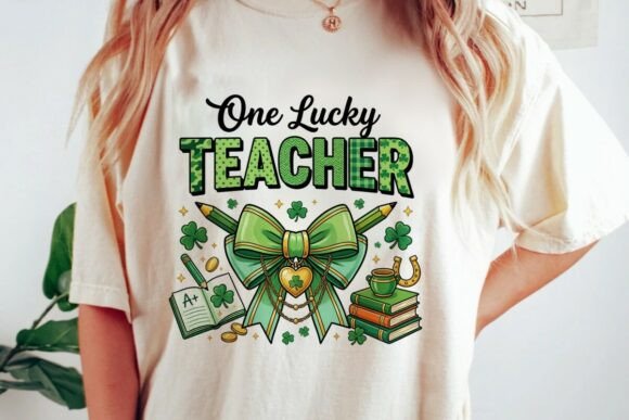 St Patricks Lucky Teacher Graphic PNG: A Festive Design Asset