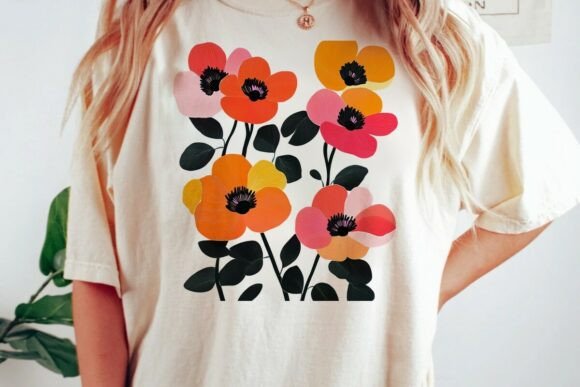 Stunning Abstract Poppy Flower Graphic Design Png