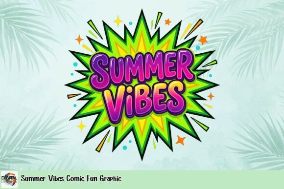 Summer Vibes Comic Fun Graphic: A Burst of Energy for Your Projects