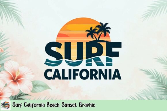 Surf California Beach Sunset Graphic: Your Ticket to Coastal Cool