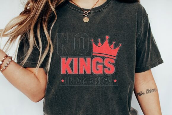 Unleash Your Patriotism with No Kings in America Crown Graphic Png
