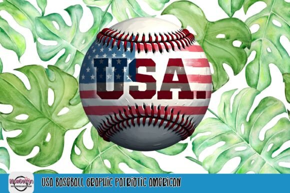 USA Baseball Graphic: A Patriotic American Design Asset